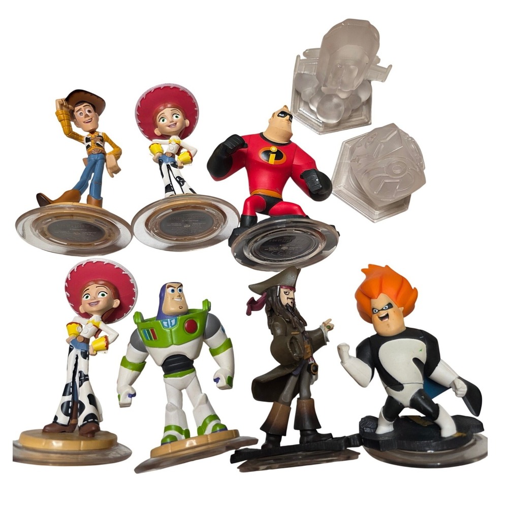 Disney Infinity Figure Lot Woody‎ Buzz Jessie Mr Incredible Syndrome Sparrow D4